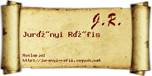 Jurányi Ráfis névjegykártya